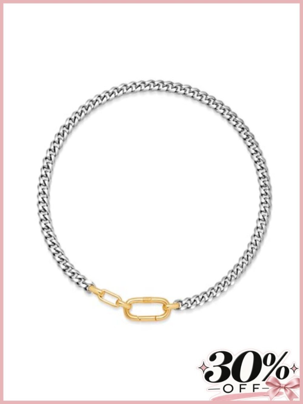 Chunky Chain Statement Choker Necklace Brass Unisex